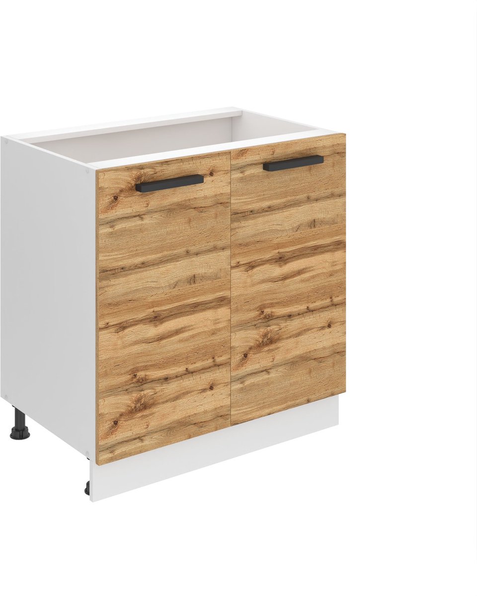 BELINI Keukenonderkast SD 80 cm met 2 Deuren - Wotan Eiken