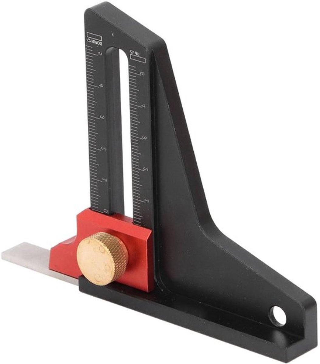 Hoogtemeter voor Tafelblad en Houtbewerking met Meetbereik 0-50 mm en Dieptemeting - Inclusief Aluminium Frame - Precieze Metingen voor Werkbank