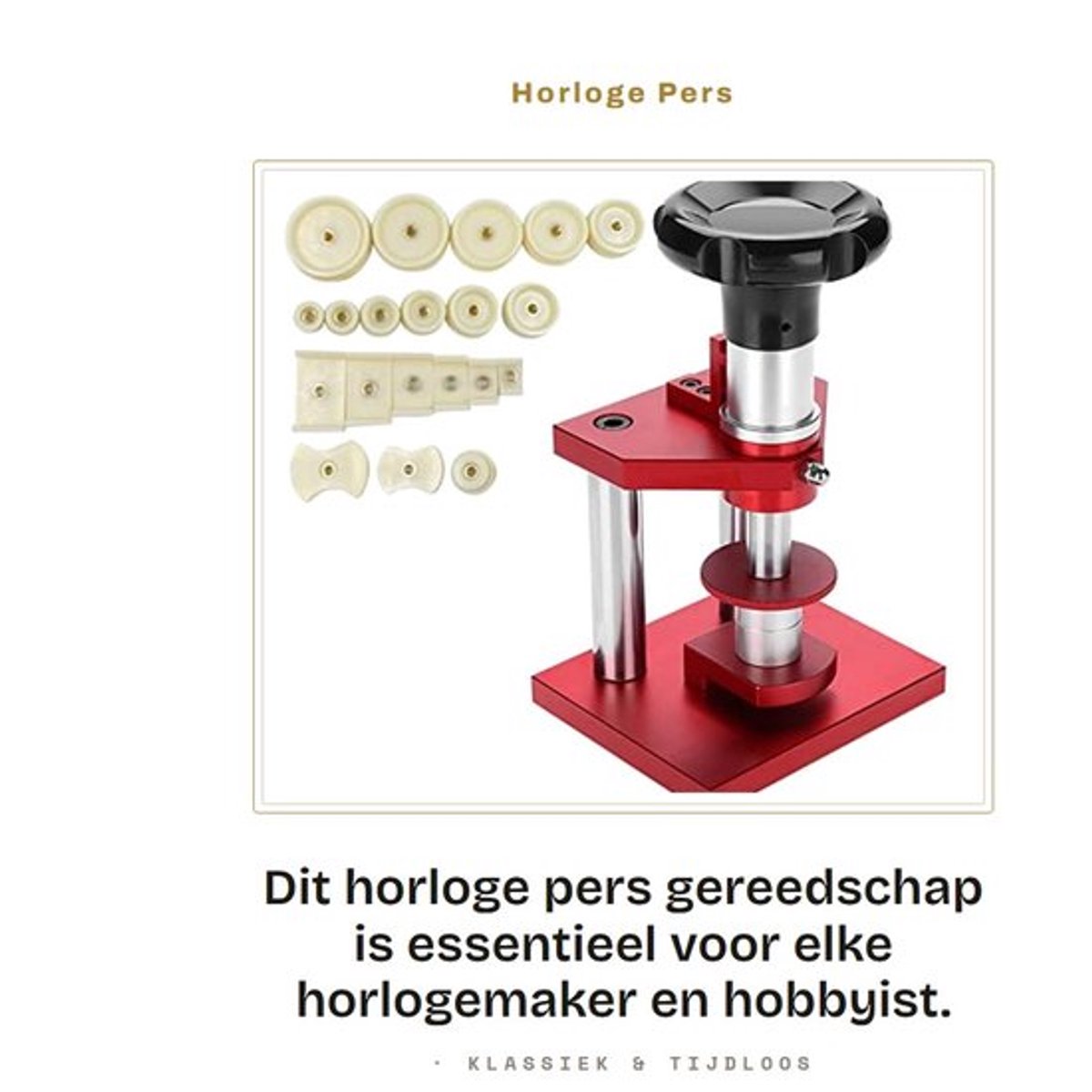 Horloge Pers - Pers Gereedschap - Horloge Reparatie - Horloge Crystal Press - M6 Schroefdraad - Volledige Controle