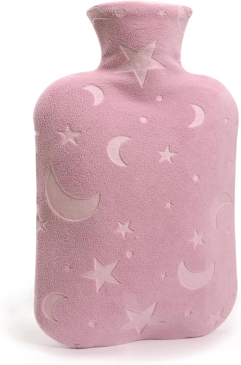 Warmwaterkruik - Warmwaterzak - Pijnverlichting - Softcover - 2 liter - Roze