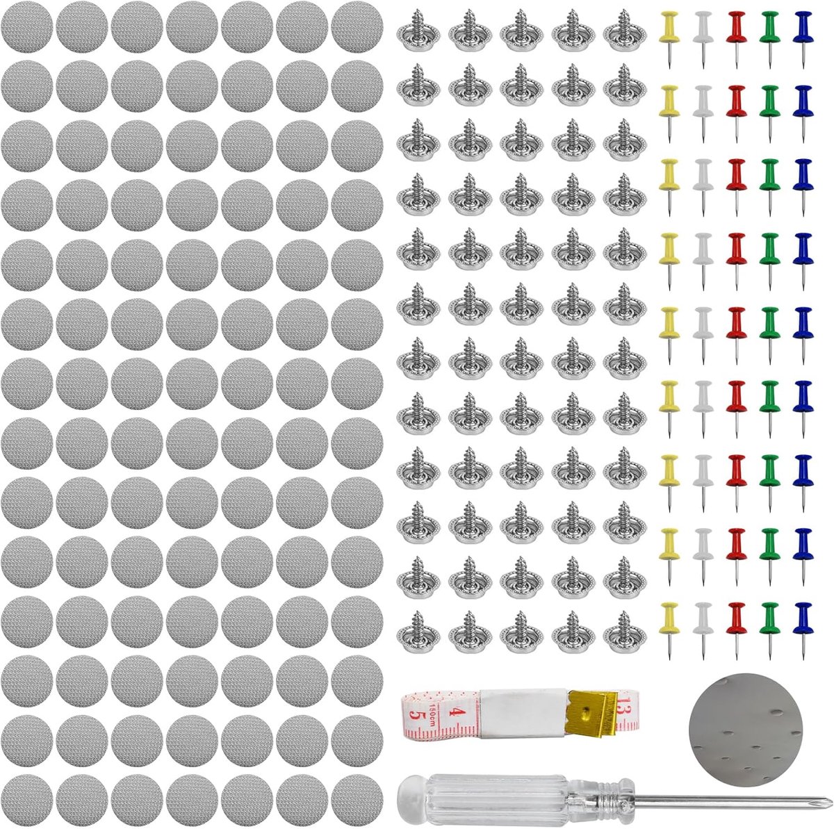 100pcs Universal Car Roof Rivets Repair Kit - Roof Sky Rivets with 100 Pins, 1 Screwdriver, 1 Metre Ribbon, Repair of - ShopVlot