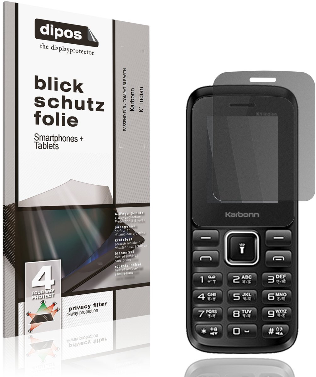 dipos – Matte Privacy Screenprotector geschikt voor Karbonn K1 Indian | Anti-Spy Beschermfolie