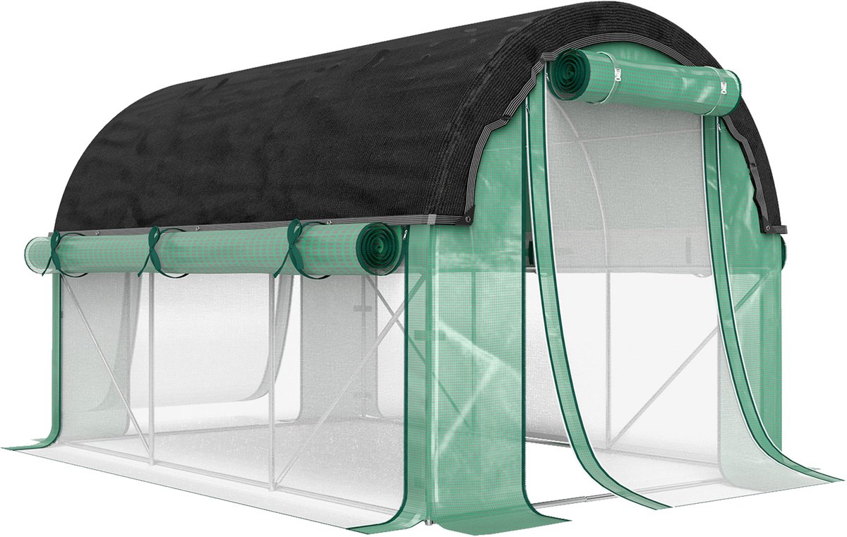 Kunststof - staal – Groen – 300 L x 200 B x 200 H cm – Folietunnel – Groen