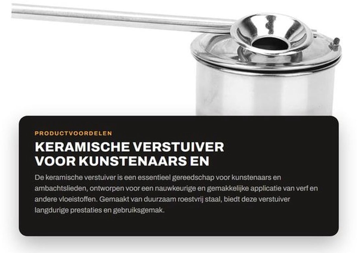 Verstuiver Roestvrijstalen Keramisch - Spuitfles - Doseerfles - Kunstgereedschap - 200 Ml - Gemakkelijk schoon te maken