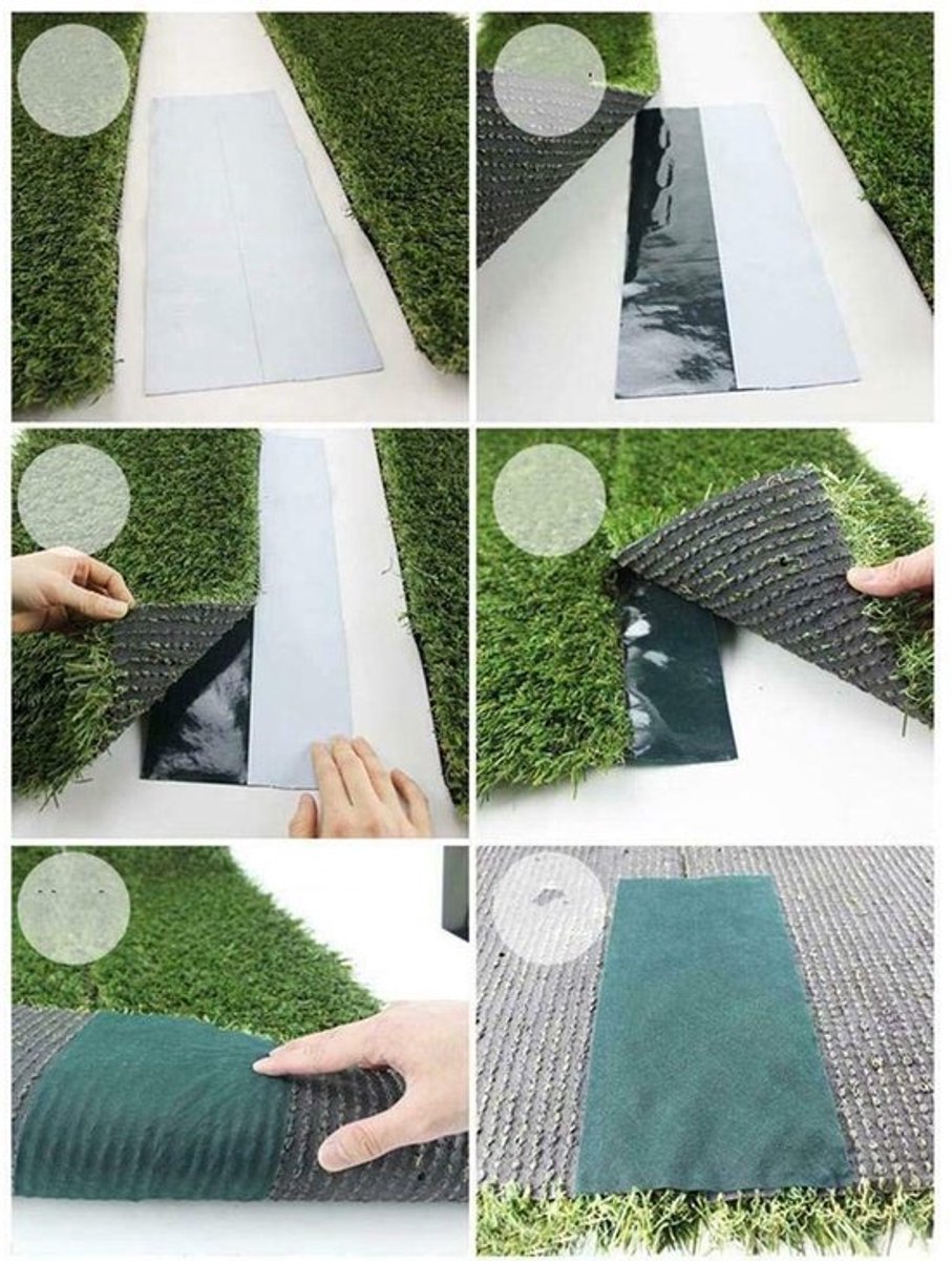 Kunstgras - Zelfklevende Grass Tape - Voor het Verbinden van Kunstgras - Groen - 15cm x 5m - Geschikt voor Diverse Oppervlakken - Du