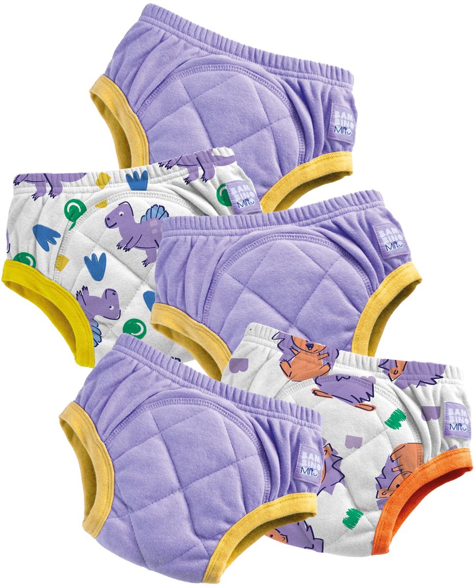 Set van 5 herbruikbare zindelijkheidsbroekjes in Purple Roar | Sneller en met vertrouwen zindelijk worden | Bambino Mio®
