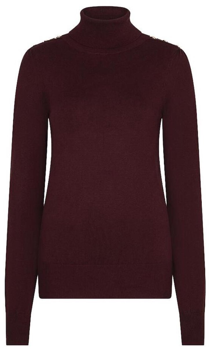 EsQualo Trui Sweater Shoulder Button Col Basic F26 07544 488 Merlot Dames Maat - XS