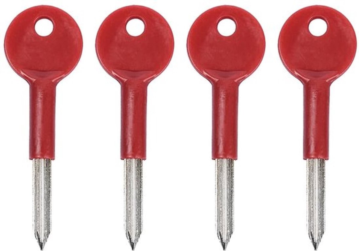 Stersleutel 4 Stuks - Veiligheidsslotsleutel - Raamsleutel - Grendel Sleutel - Extra Beveiliging - Comfortabele Grip - Raamslot Sleutel