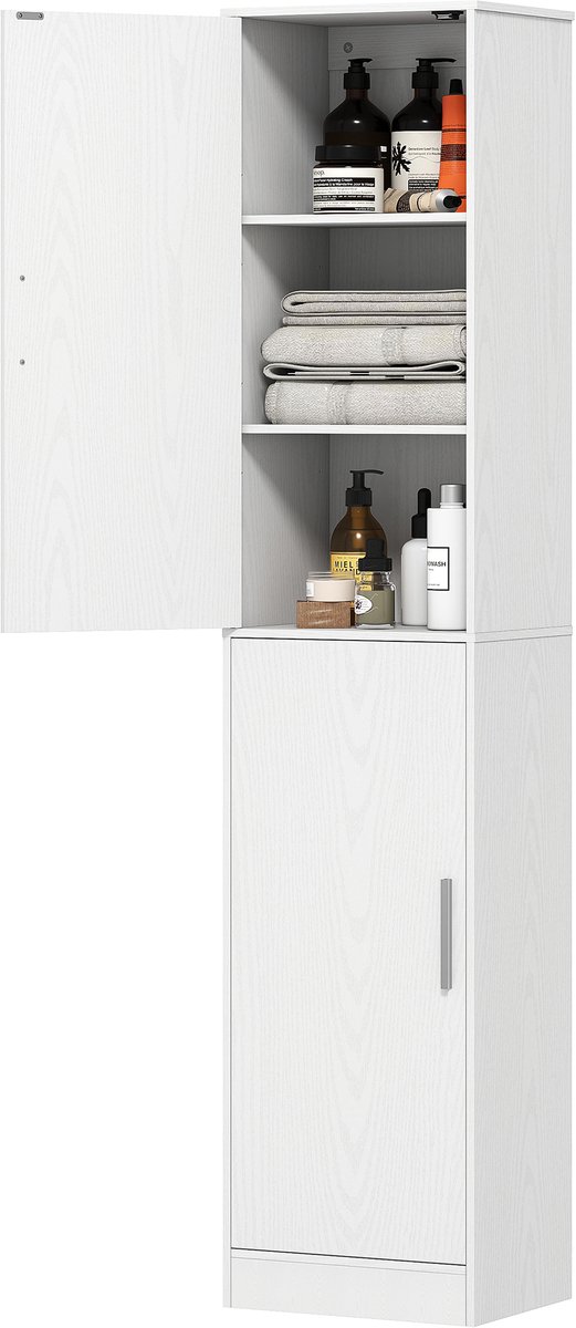 HOMCOM Badkamerkast - Spaanplaat - 40x35x180cm - Wit