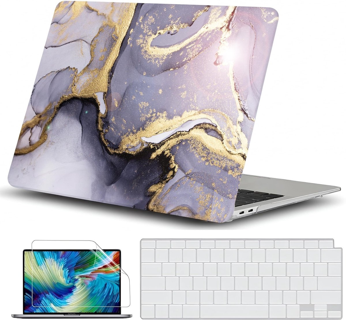 Solidchoice - Harde Hoes voor MacBook Air 13,6 inch met Toetsenbord Cover en Screen Protector