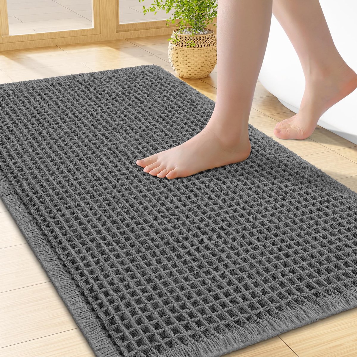Solidchoice - Wafelbadmat Antislip 40 x 60 cm, Ultrazacht en Sneldrogend