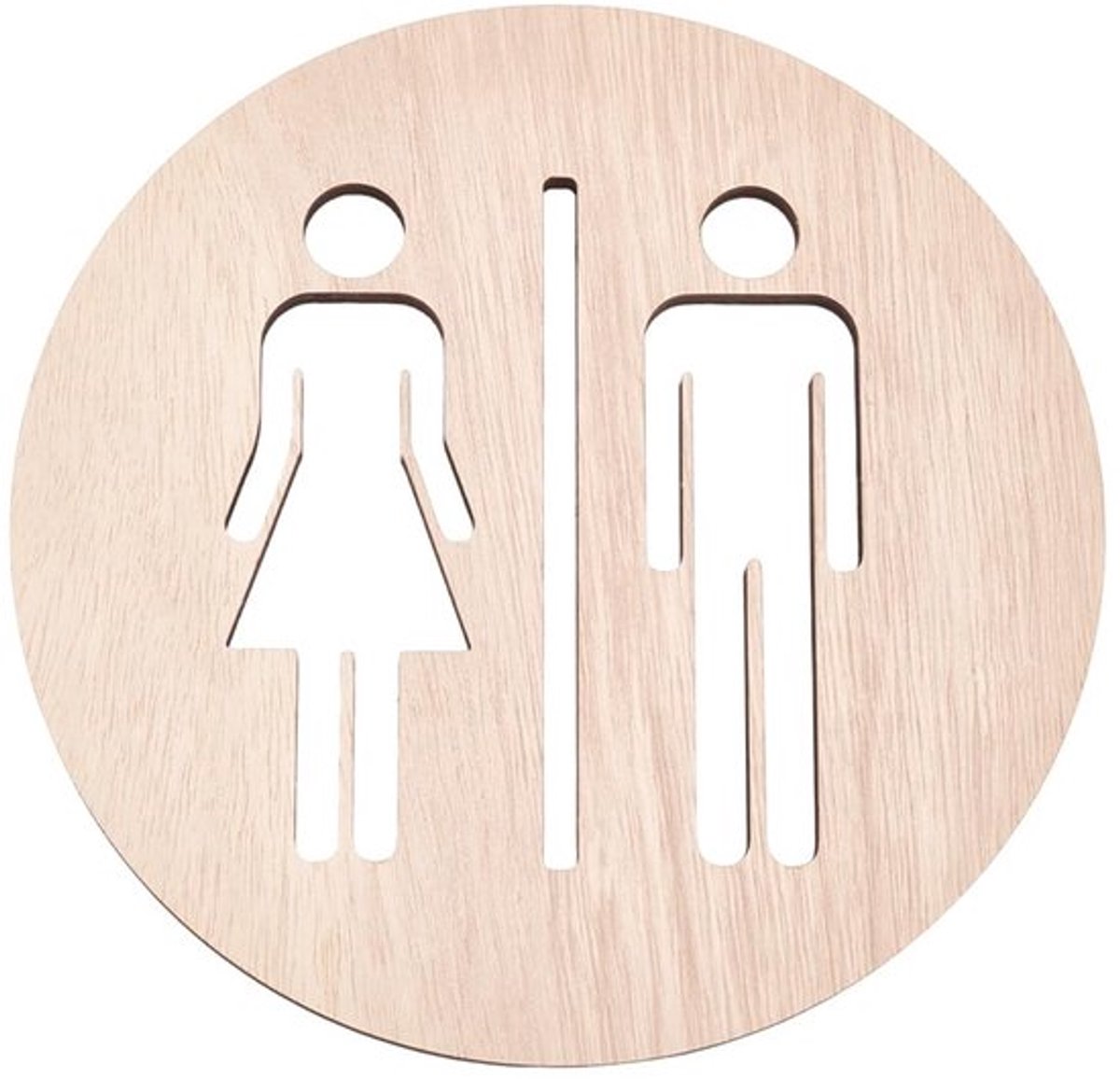 Badkamerbord Hout 200mm - Toiletbord - Muurdecoratie - Uniseks - Minimalistisch Ontwerp - Houten Logo