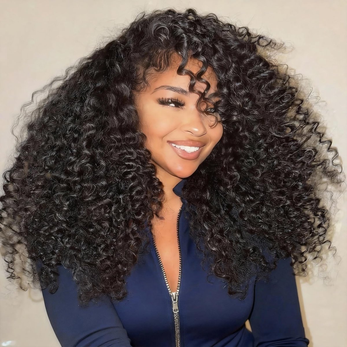 Solidchoice - Kinky Curly Half Wig 20 Inch Glueless