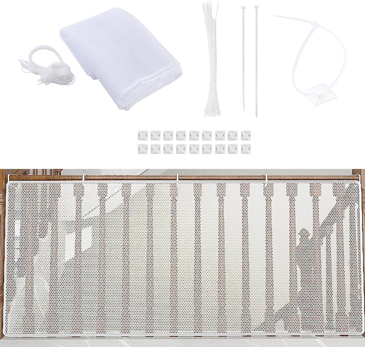 Solidchoice - Kinder Veiligheidsnet voor Trap en Balkon 3 m Wit