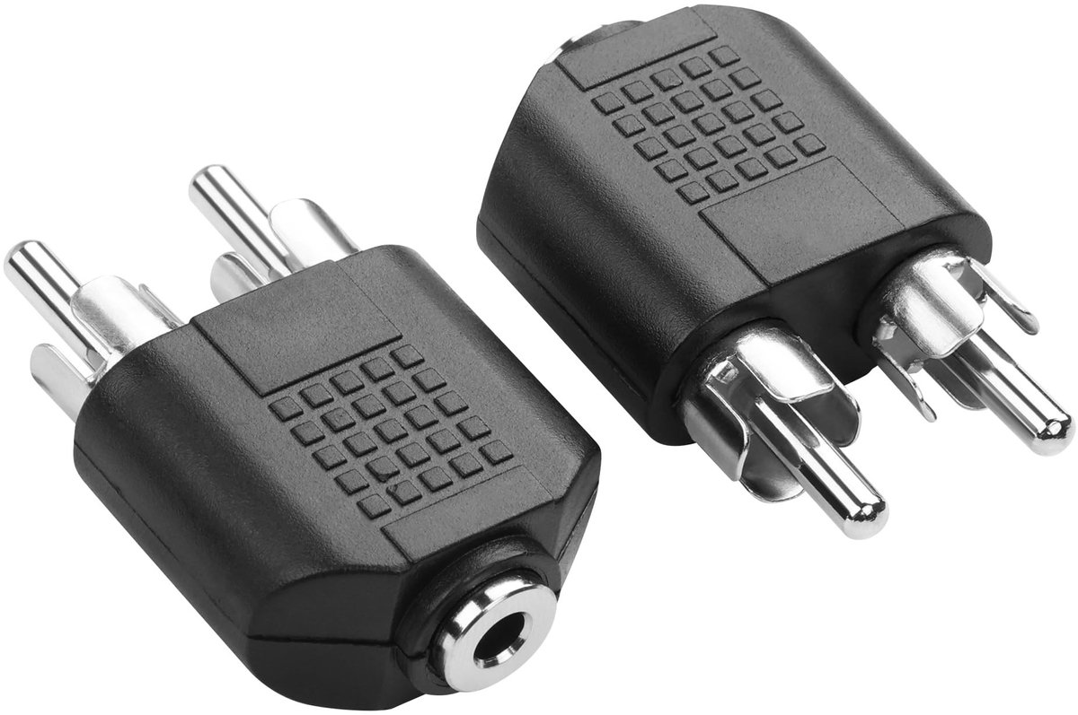 Solidchoice - 3.5mm naar 2-RCA Audio Adapter 2-Pack