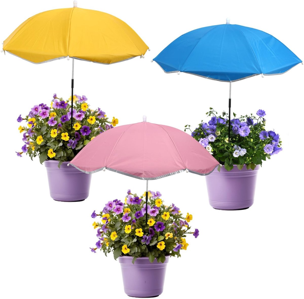 Solidchoice - Set van 3 Plantenparaplu's met Schaduwdoek voor Buiten