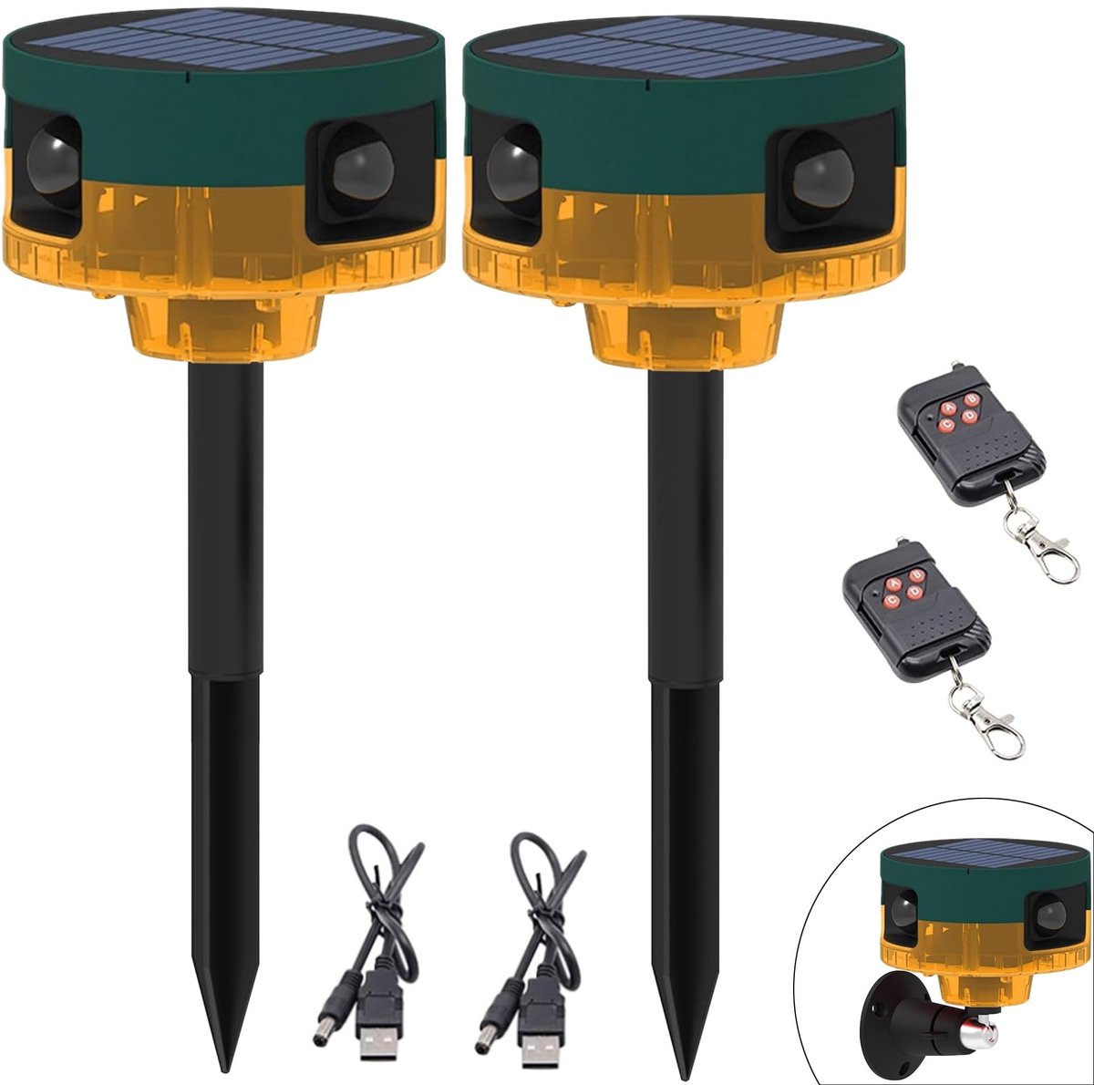 Solidchoice - Solar Outdoor Motion Detector Alarm met 129dB Geluid en 6 LED Waarschuwingslampen
