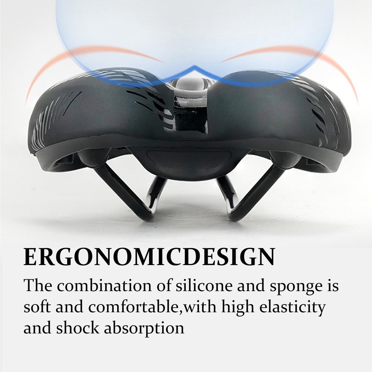 Solidchoice - Ergonomisch Fietszadel met Gel en Geheugenfoam, Waterdicht en Antislip