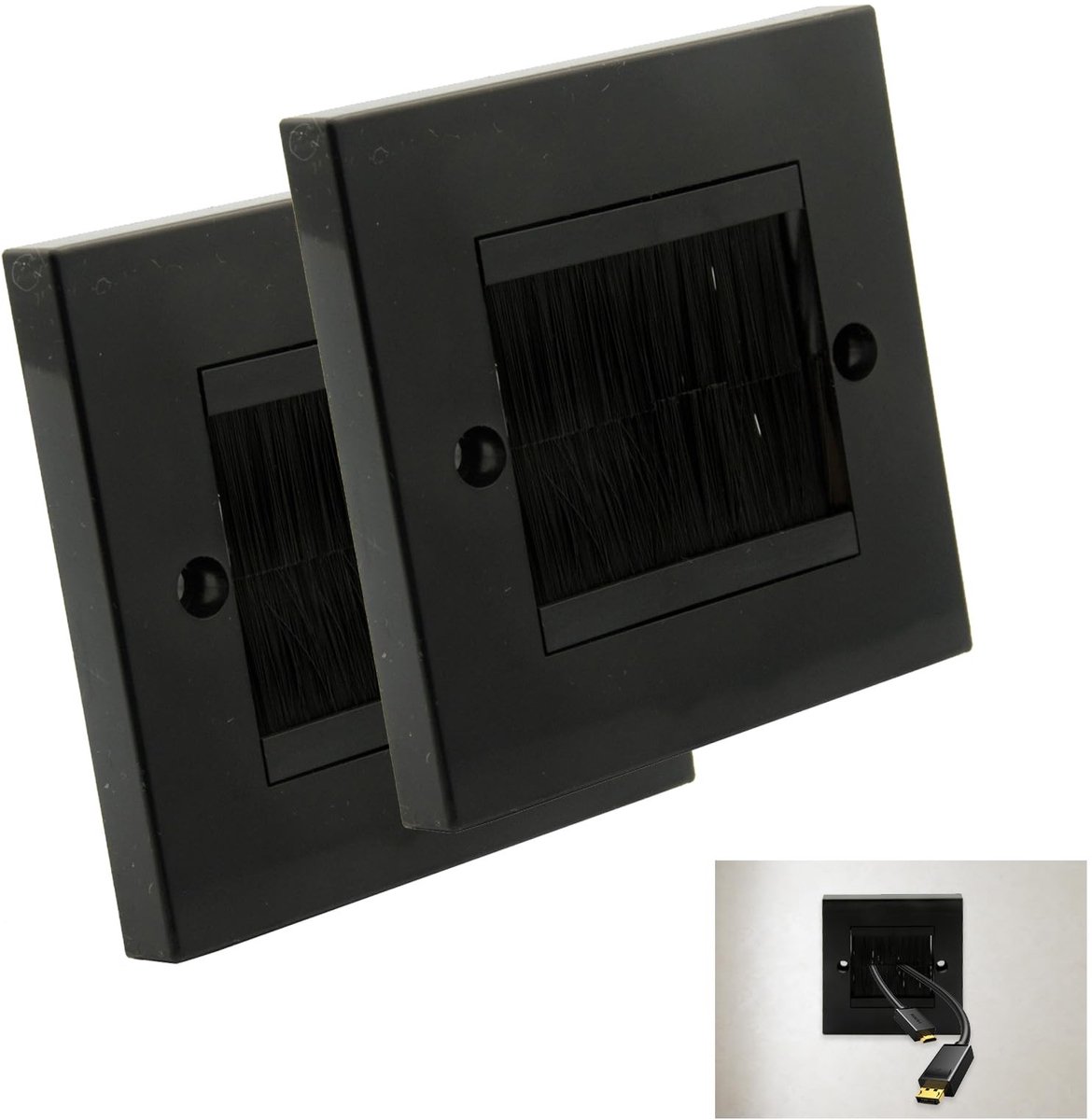 Solidchoice - Set van 2 Multimedia Wanddozen met Borstelopening