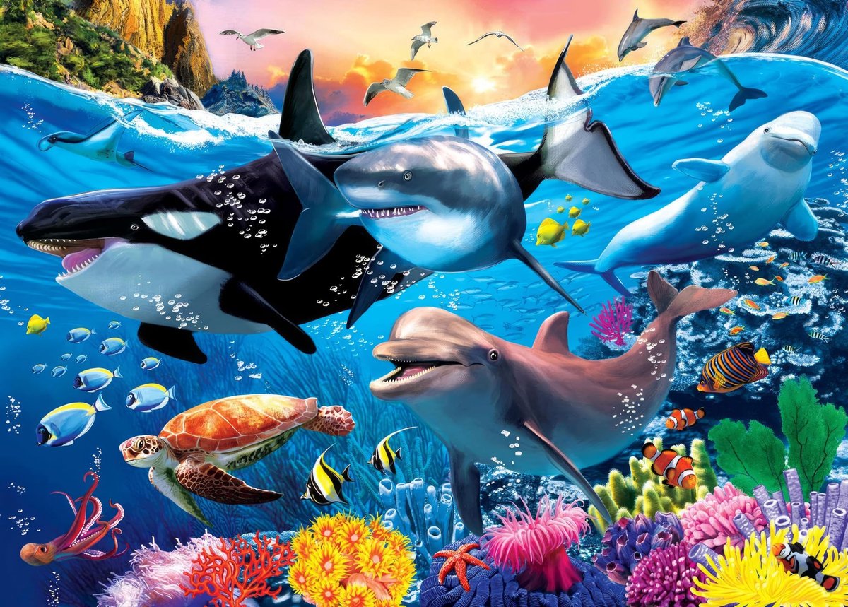 Solidchoice - 1000 Delen Puzzel Levendige Oceaan 70 x 50 cm
