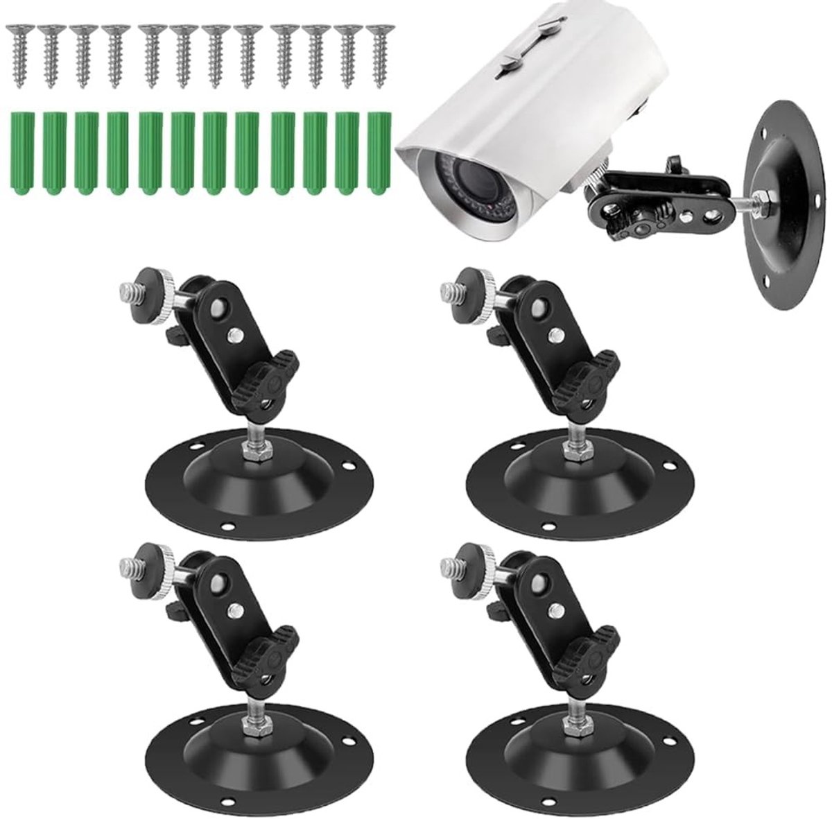 Solidchoice - 4 Stuks Camera Steunen met 360° Wandmontage