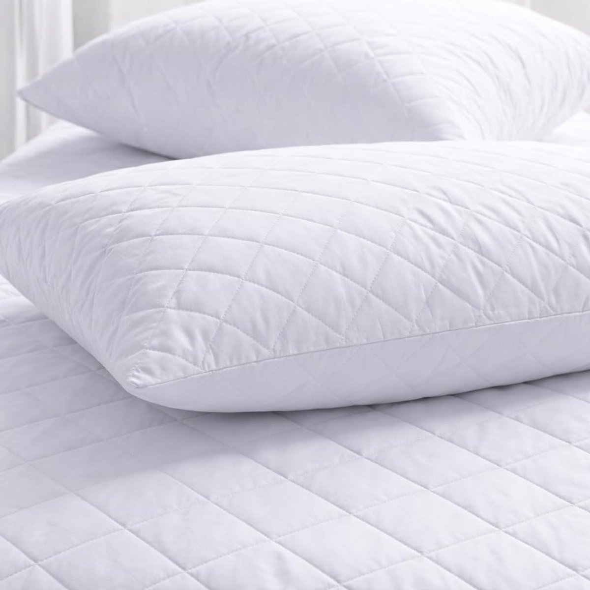 Solidchoice - Luxe Gequilt Kussenbeschermers Set van 2 met Rits