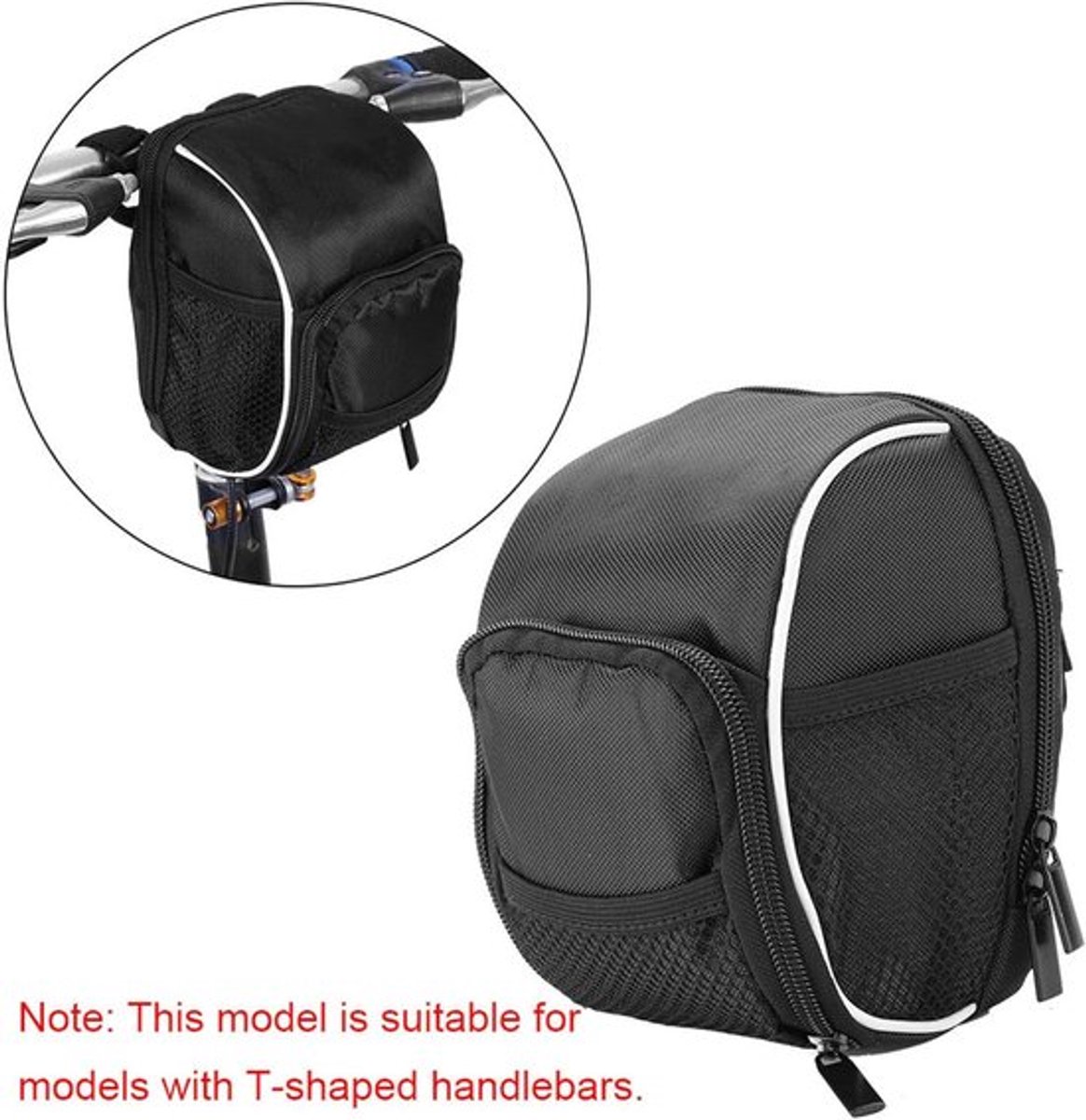 Fiets Stuurtas - Waterdicht - Multifunctioneel - Zwart - Fietsaccessoire - Voor Stuur - Geschikt voor Alle Fietsen - Zwart Eco-Vriendelijk Materiaal Waterdichte Multifunctionele Fiets Stuurtas, Fietsaccessoire voor Voorzijde.