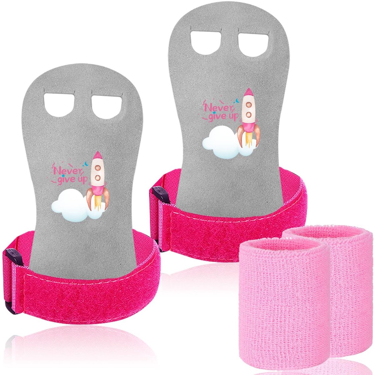 Solidchoice - Gymnastiek Handgrepen met Polsondersteuning voor Kinderen (Roze, Maat S)