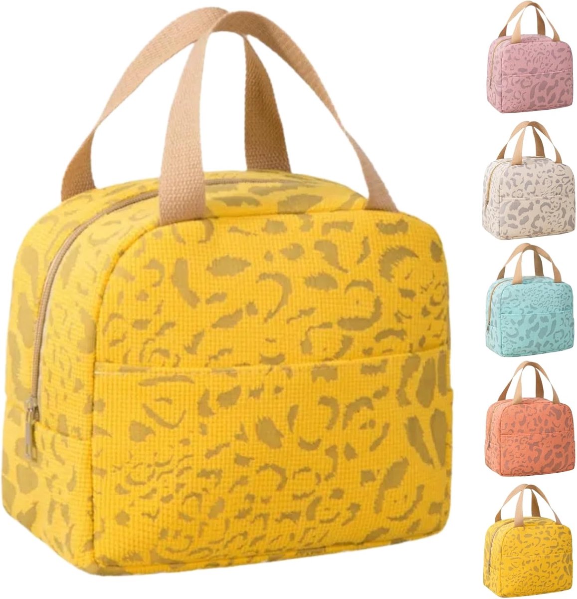 Lunchtas - Koeltas - Grote Capaciteit Dubbele Isolatie Lunchtas - Draagbaar voor Kantoor Fitness Picknick - Robuust en Compact Polyester - Gele Kleur