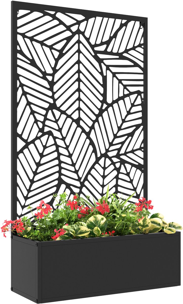 Outsunny Multifunctioneel tuinbed - Metaal - 61x23x113cm - Zwart