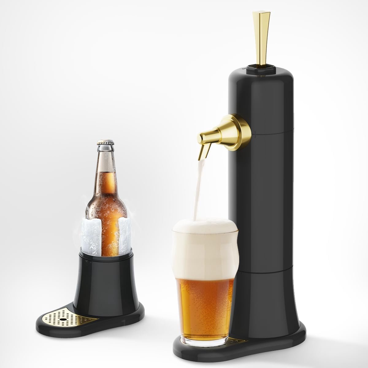 Draadloze Biertap voor Blikjes en Flesjes, met Schuimfunctie, Fijn en Romig Schuim, Soepel Tappen, Voor een Voller Aroma en Zachte Smaak, Ideaal voor Thuisbar