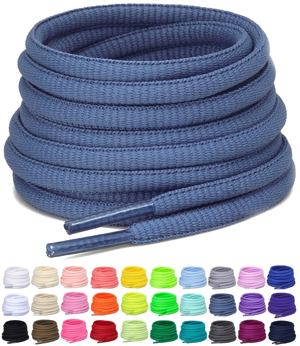 Solidchoice - 2 Paar Ovalen Veters voor Sportschoenen 6 mm Breed