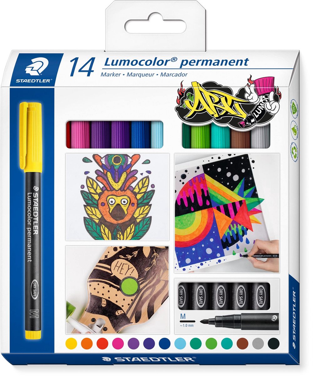 Solidchoice - Lumocolor Permanent Markers voor Diverse Oppervlakken in 14 Kleuren