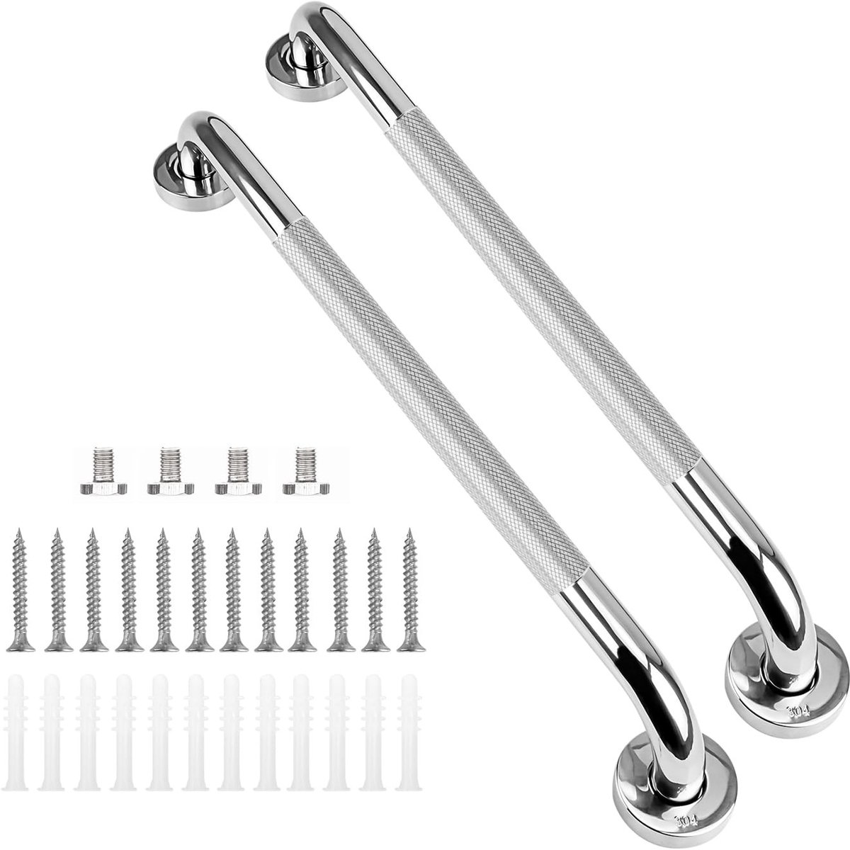 Solidchoice - Douche- en Badgrabbeugels (2 Pack), Antislip RVS Handgrepen voor Badkamerveiligheid