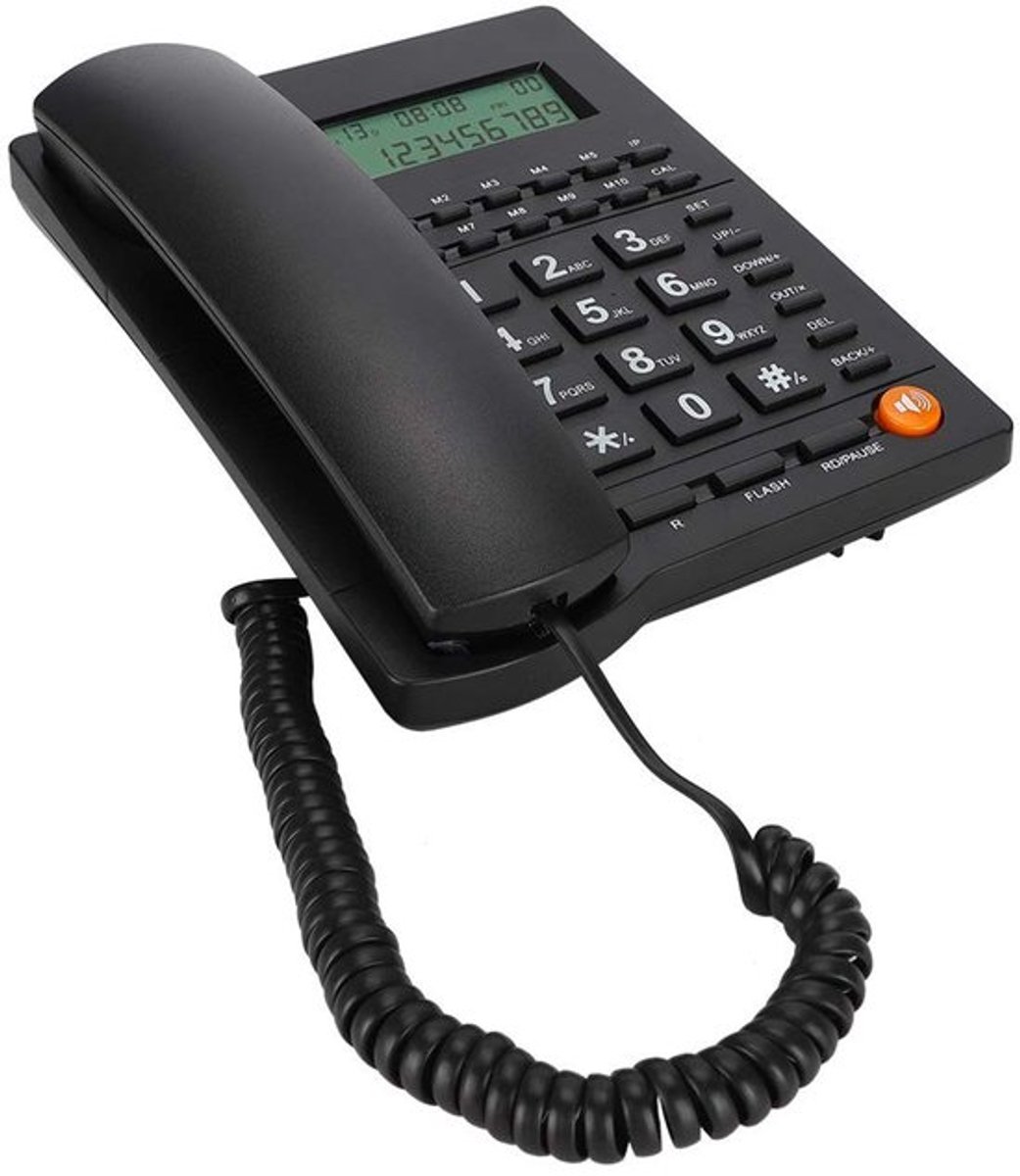 Bedrade Telefoon met Beller-ID - Achtergrondverlichting - Handsfree-functie - 10 Snelkeuze-toetsen - Geschikt voor Thuis/Kantoor - Eenvoudige Bediening - Vaste Telefoon