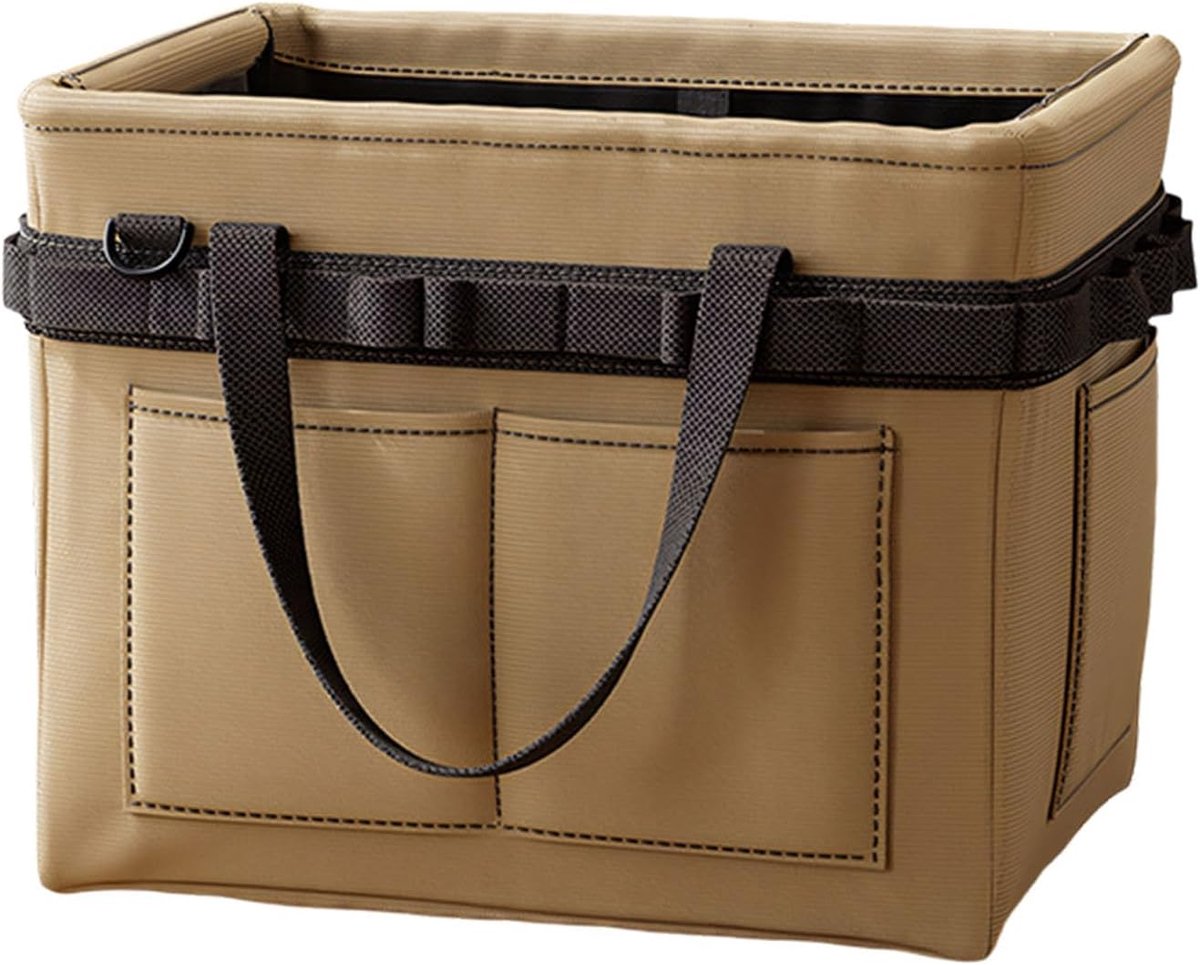 Casalora® Gereedschapstas – Khaki – Opvouwbare Gereedschap Organizer van Versterkt Oxford – Draagbare Tool Bag met Zijvakken en Verstevigde Handgrepen – Voor Monteurs, Klussers en Technici