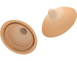 Emulait Flesspeen (2 stuks) - Kleur: Light - Maat: 1 - borstvormig - vervangende flesspeen - bpa-vrij