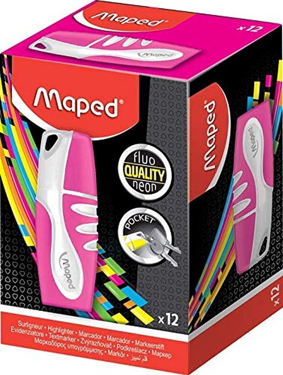 Solidchoice - Set van 12 Fluorescerende Mini Markers voor Hoogtepunten