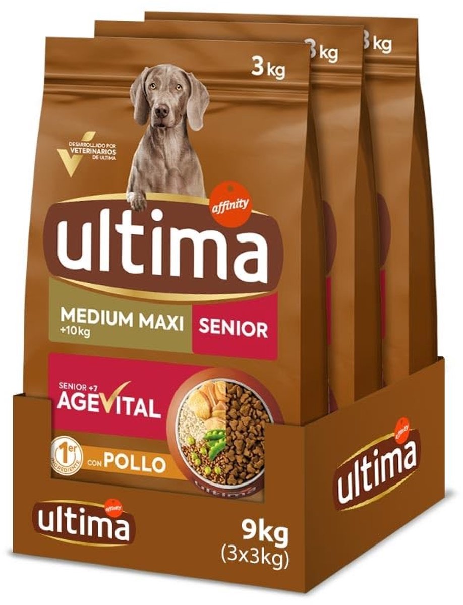 Solidchoice - Medium Maxi Senior Hondenvoer met Kip, 9 kg (3 x 3 kg)