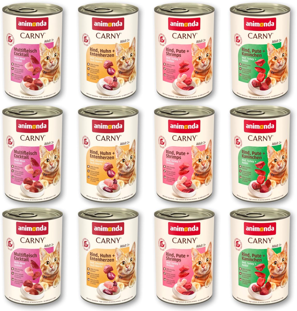 Solidchoice - Natvoer voor Volwassen Katten, Mix van 12 Stuks, 400g