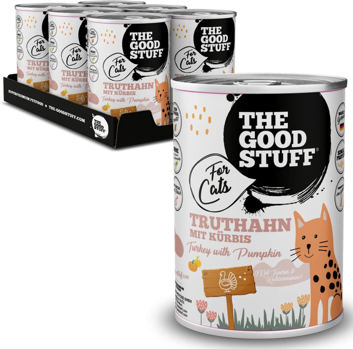 Solidchoice - Natvoer voor Katten met Kalkoen en Pompoen, 6 x 400 g
