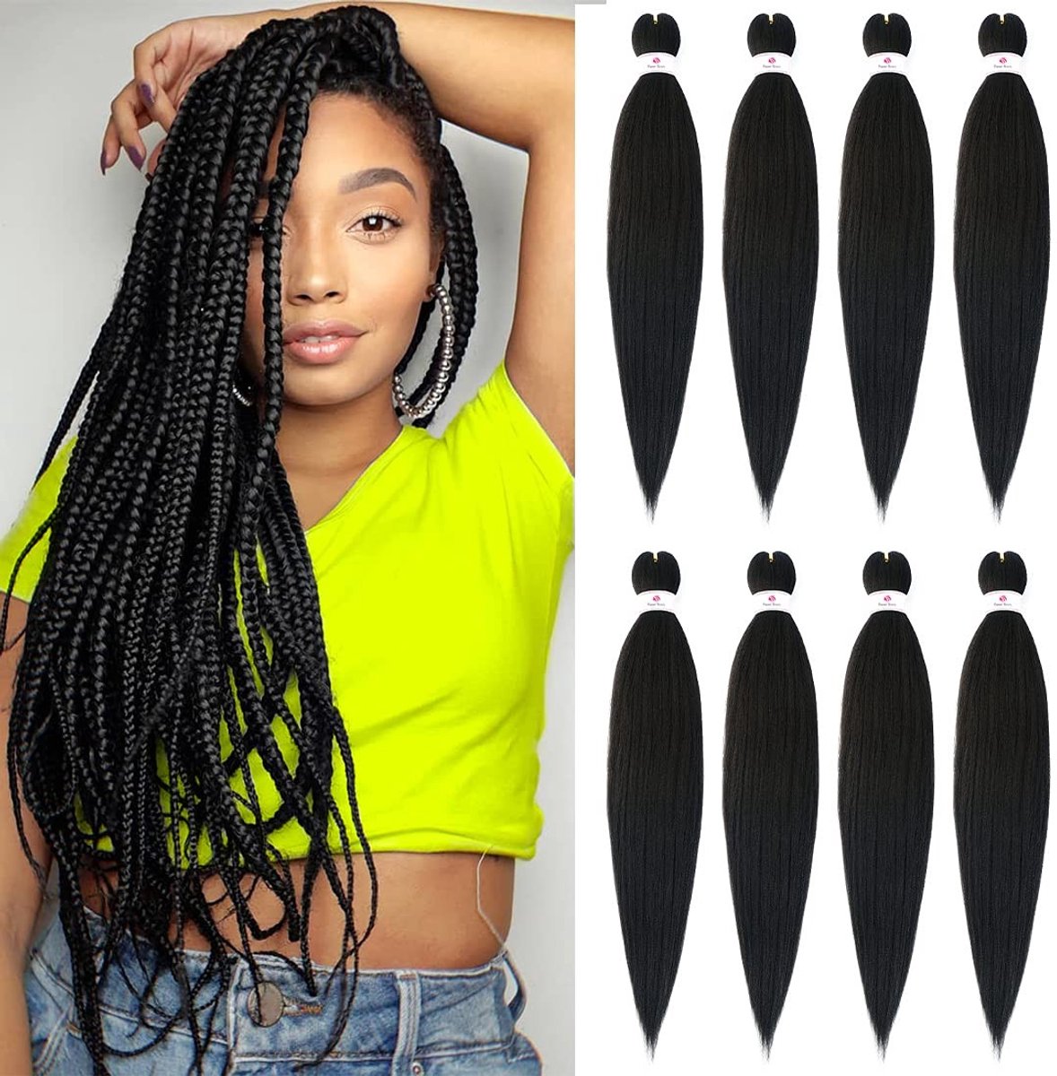 Solidchoice - Pre-Stretched Vlecht Haar 26 Inch met Yaki Textuur