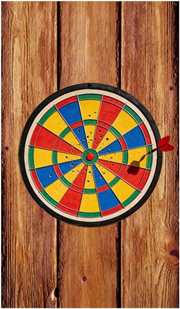 Dartbord Wandbescherming Set met 6 Zelfklevende Panelen in Houtlook (30 x 30 cm), Beschermt Muren, Vermindert Geluid en Beschadigingen, Ideaal voor Dartliefhebbers
