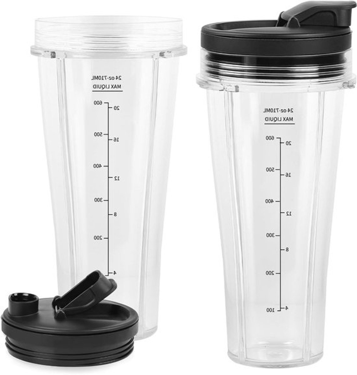 Set van 2 Mengbekers 710 ml (24 oz) Geschikt voor Ninja Blender, Mixer en Reserveonderdelen Ninja-keukenmachine