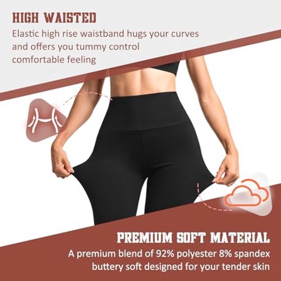 Hoge Taille 3/4 Legging Dames - Opaque Elastische Legging met Zakken — afbeelding 5
