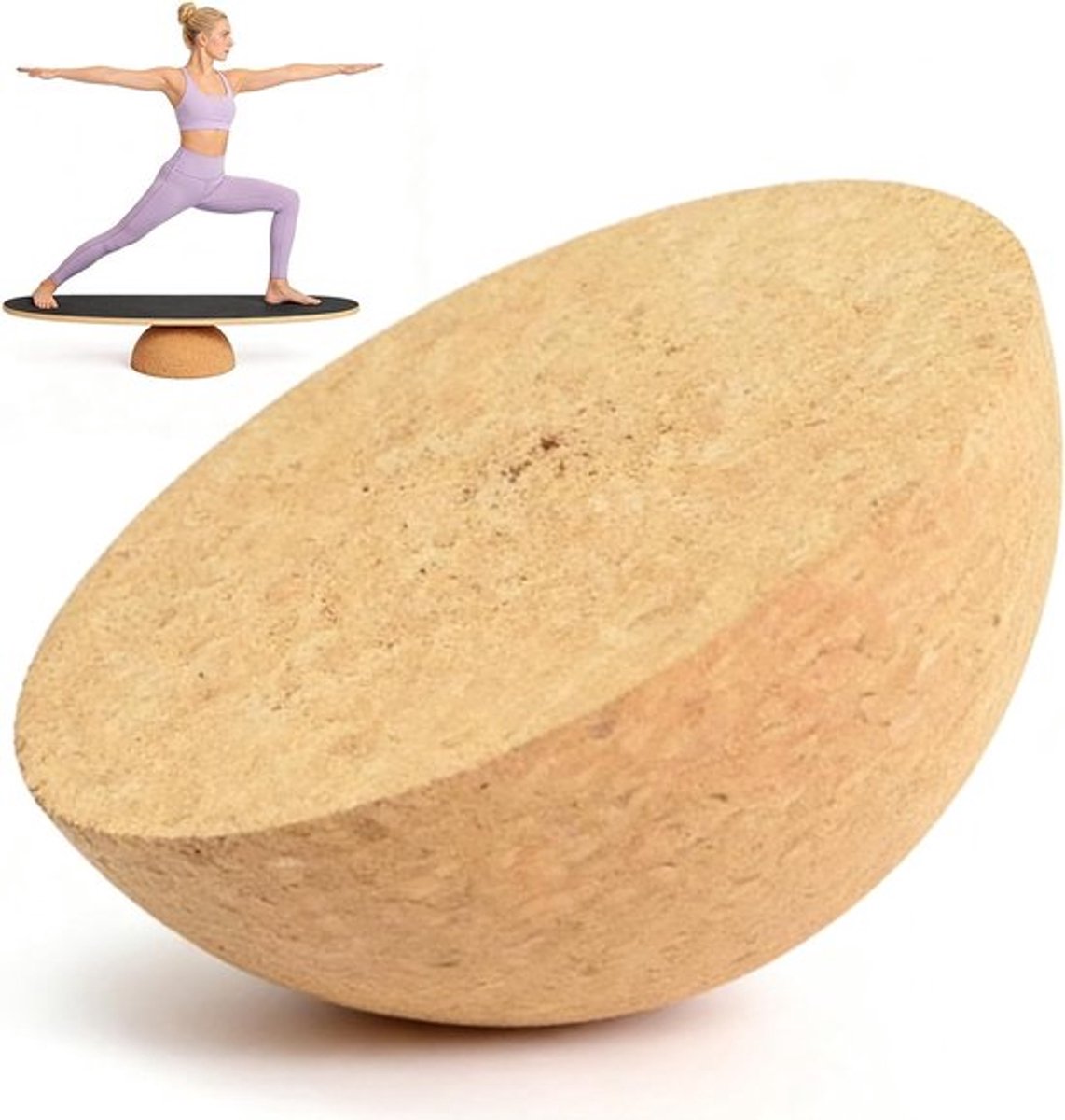 Balansbord voor Fitness en Yoga - Hoogwaardige Korken Trainer voor Volwassenen en Kinderen, Verbeter Stabiliteit en Coördinatie