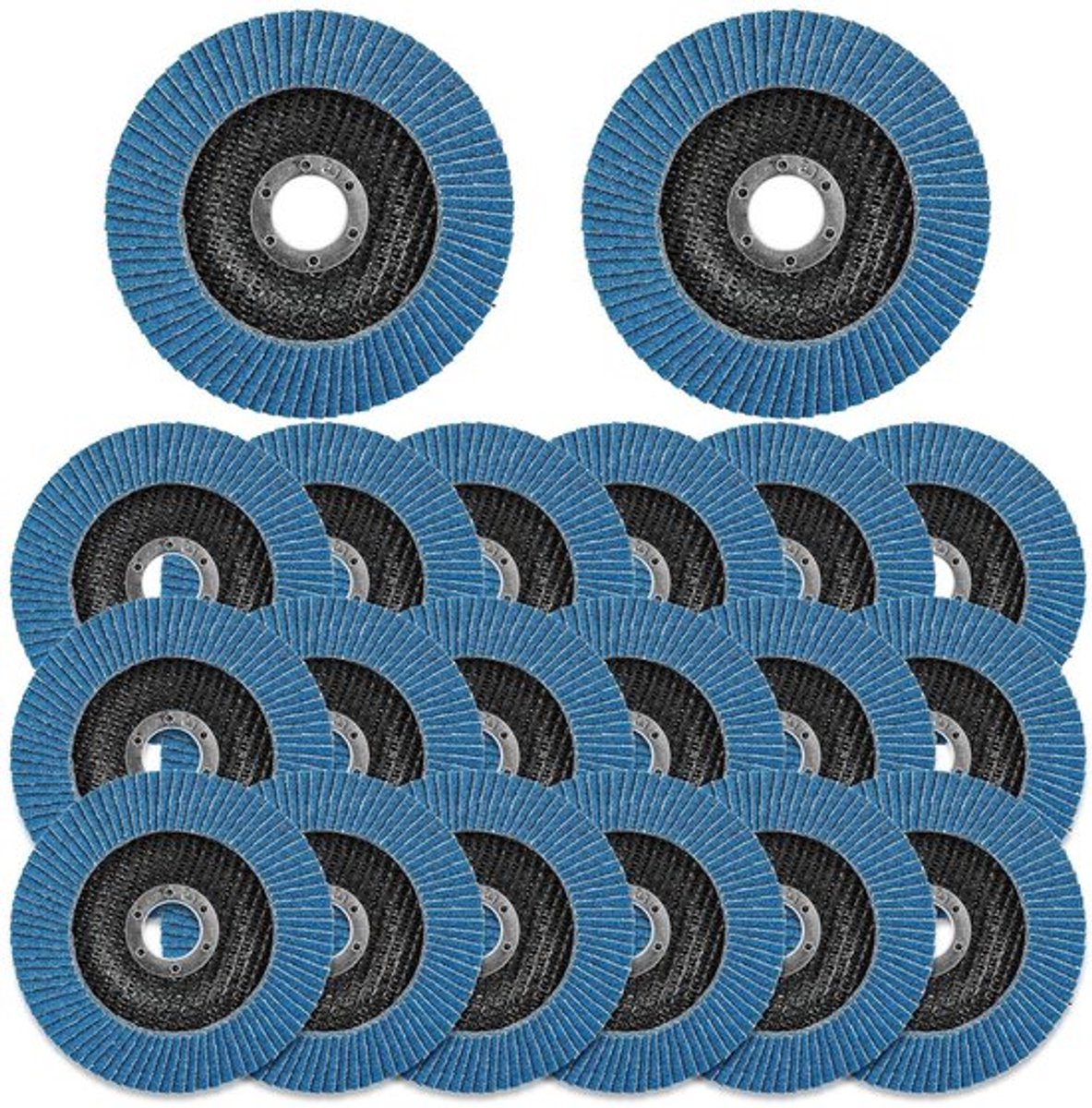 125mm Waaierschijven voor Metaal en Hout - Set van 20 Stuks, Korrel 120 Lamellschijven - Slijpschijven voor Haakse Slijper en Polijstmachine - Blauw