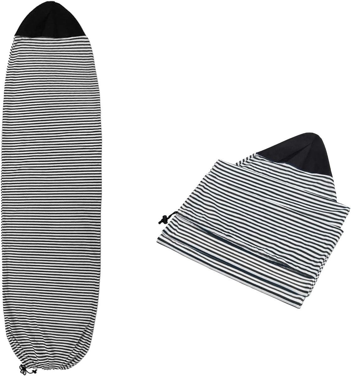 KZQ Surfboardhoes - Surfboardsok - Surfboardopbergtas - Sluiting met trekkoord - Surftas - Geschikt voor longboards, paddleboards en stand-up paddleboards - 200 x 50 cm - Zwart