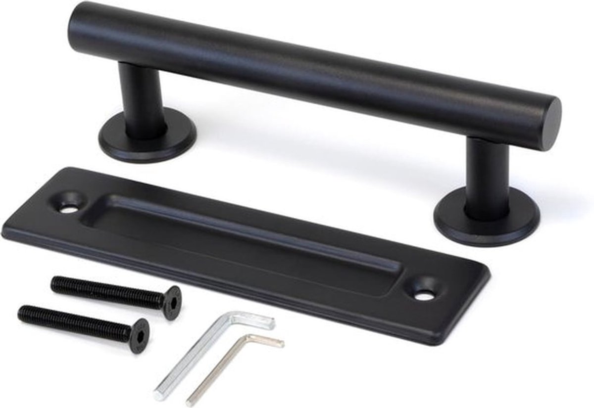 30 cm - Schuifdeur Greep - Deurkruk - Garage handvat - schuifdeur krukset - Schuurdeurgrepen - zwaar uitgevoerd - met schroeven- voor garagedeurkast - zwart