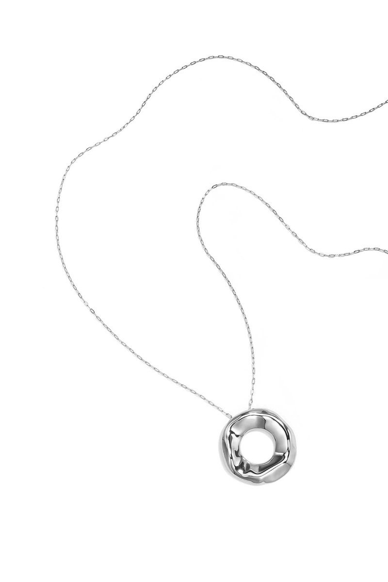 Kyra - Lange Ketting - Cirkel - Stainless Steel - - Zilver